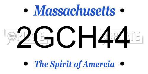 2GCH44 Massachusetts License Plate