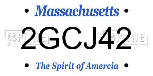 2GCJ42 Massachusetts License Plate