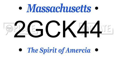 2GCK44 Massachusetts License Plate