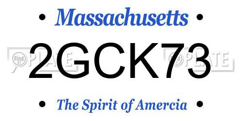 2GCK73 Massachusetts License Plate