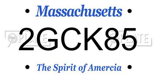 2GCK85 Massachusetts License Plate