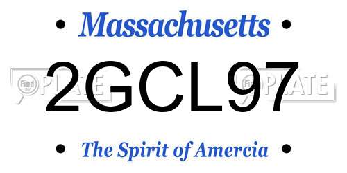 2GCL97 Massachusetts License Plate