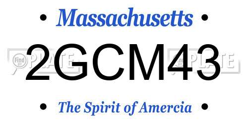 2GCM43 Massachusetts License Plate