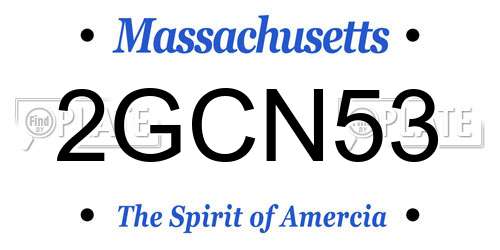 2GCN53 Massachusetts License Plate