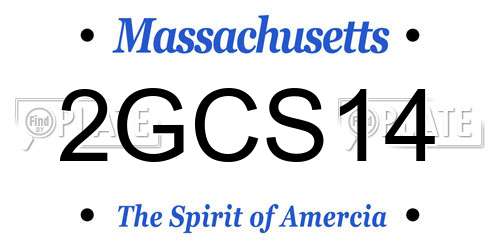 2GCS14 Massachusetts License Plate