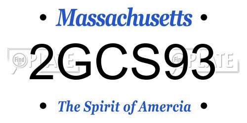 2GCS93 Massachusetts License Plate