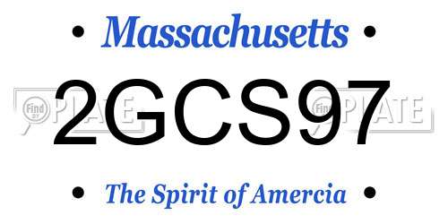 2GCS97 Massachusetts License Plate