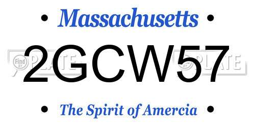 2GCW57 Massachusetts License Plate