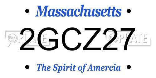2GCZ27 Massachusetts License Plate
