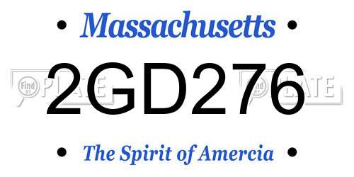 2GD276 Massachusetts License Plate