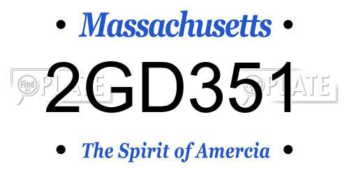 2GD351 Massachusetts License Plate