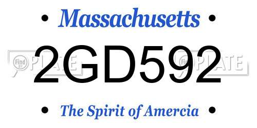 2GD592 Massachusetts License Plate