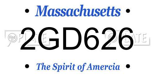 2GD626 Massachusetts License Plate