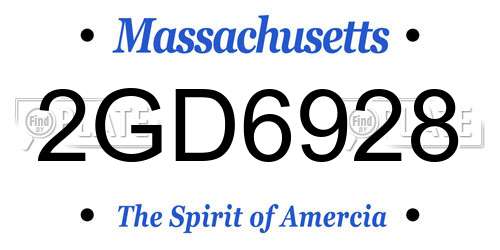 2GD6928 Massachusetts License Plate