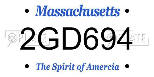 2GD694 Massachusetts License Plate
