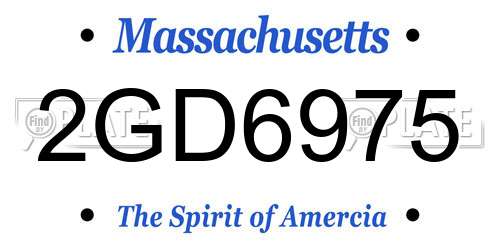 2GD6975 Massachusetts License Plate
