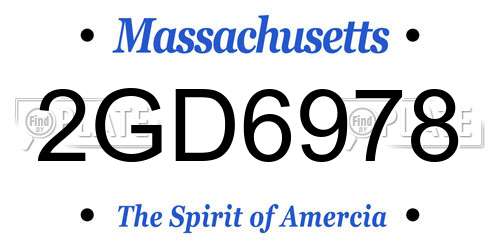 2GD6978 Massachusetts License Plate