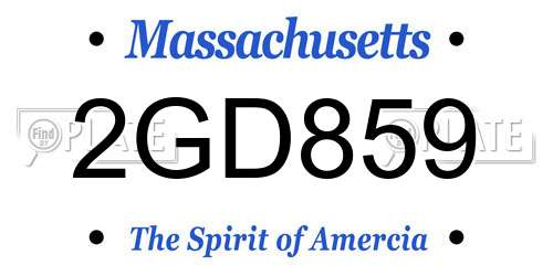 2GD859 Massachusetts License Plate