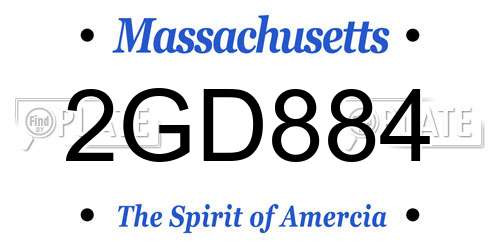 2GD884 Massachusetts License Plate