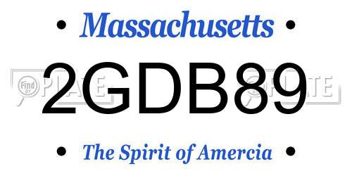 2GDB89 Massachusetts License Plate