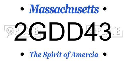 2GDD43 Massachusetts License Plate