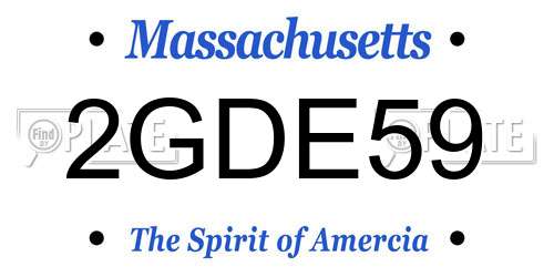 2GDE59 Massachusetts License Plate