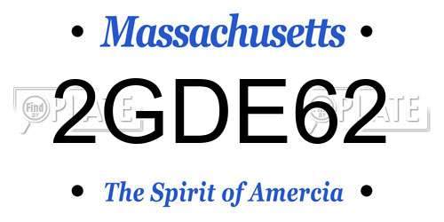 2GDE62 Massachusetts License Plate