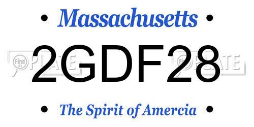 2GDF28 Massachusetts License Plate