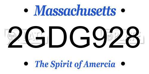 2GDG928 Massachusetts License Plate