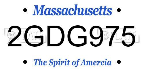 2GDG975 Massachusetts License Plate