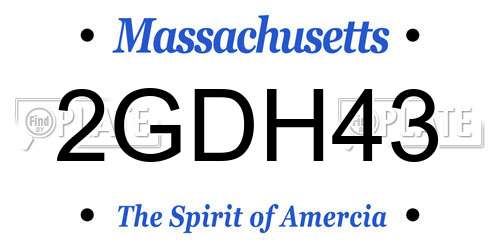 2GDH43 Massachusetts License Plate