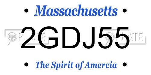 2GDJ55 Massachusetts License Plate