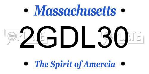 2GDL30 Massachusetts License Plate