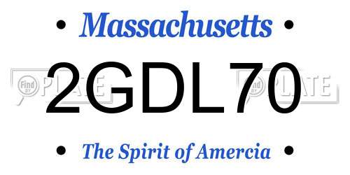 2GDL70 Massachusetts License Plate