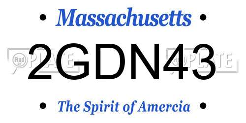 2GDN43 Massachusetts License Plate