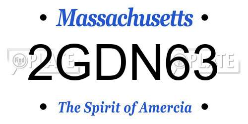 2GDN63 Massachusetts License Plate