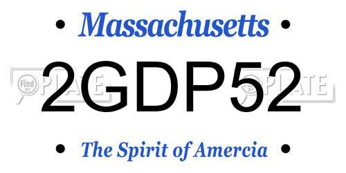 2GDP52 Massachusetts License Plate
