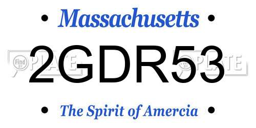 2GDR53 Massachusetts License Plate