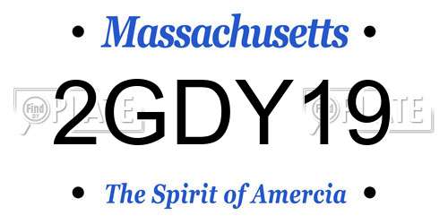 2GDY19 Massachusetts License Plate
