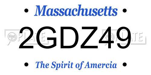 2GDZ49 Massachusetts License Plate