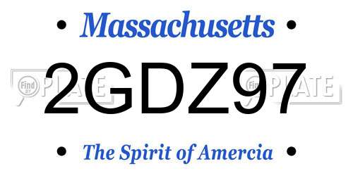 2GDZ97 Massachusetts License Plate