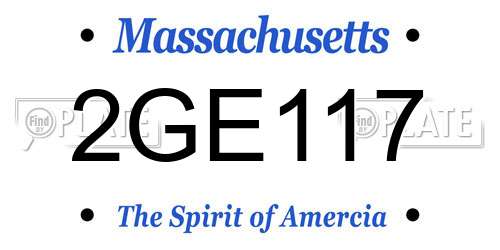 2GE117 Massachusetts License Plate