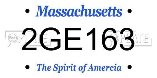 2GE163 Massachusetts License Plate