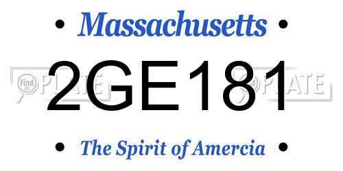 2GE181 Massachusetts License Plate
