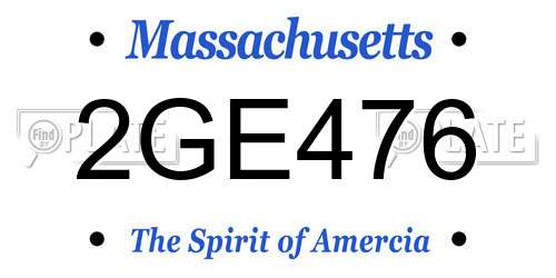 2GE476 Massachusetts License Plate