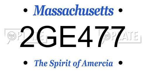 2GE477 Massachusetts License Plate