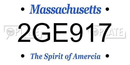 2GE917 Massachusetts License Plate