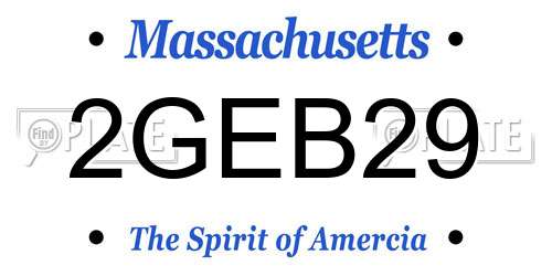2GEB29 Massachusetts License Plate