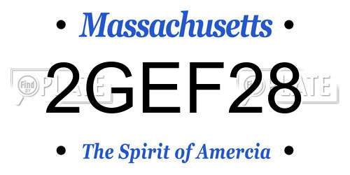 2GEF28 Massachusetts License Plate