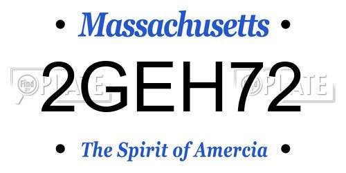 2GEH72 Massachusetts License Plate
